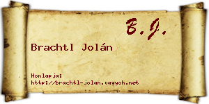 Brachtl Jolán névjegykártya